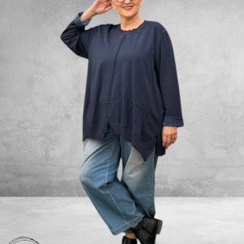 SINNE Shirt Katoen A-Lijn Navy