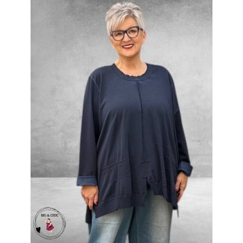 SINNE Shirt Katoen A-Lijn Navy