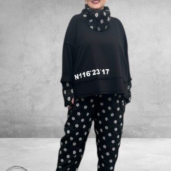 SINNE DESIGN Sweater  Zwart Witte Cijfers