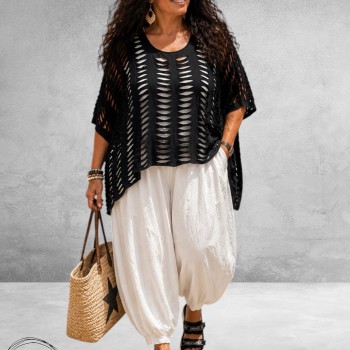 Sinne Shirt Openwork Zwart 