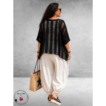 Sinne Shirt Openwork Zwart 