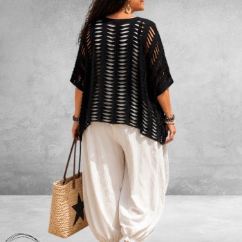 Sinne Shirt Openwork Zwart 