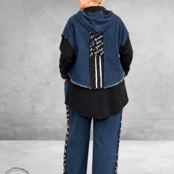 Sinne Jeansjas Stoer  Met Zwarte Inzet