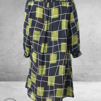 STUDIO Tuniek/Blouse Emilie Zwart/Groen Ruit