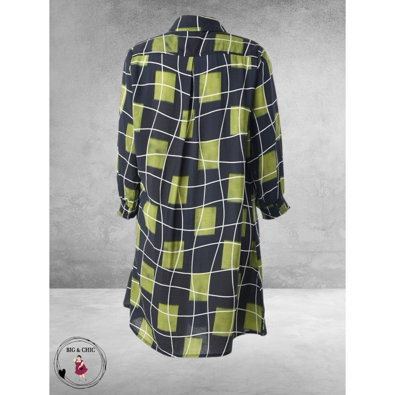 STUDIO Tuniek/Blouse Emilie Zwart/Groen Ruit