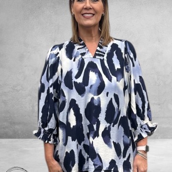 STUDIO Blouse Feodora Blauw/Wit