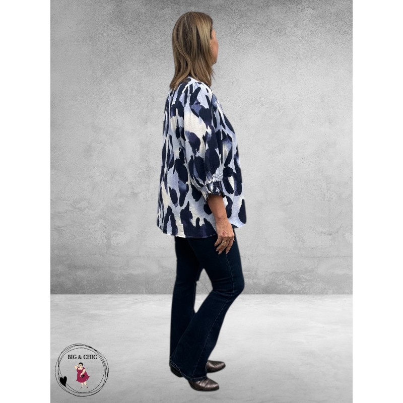 STUDIO Blouse Feodora Blauw/Wit