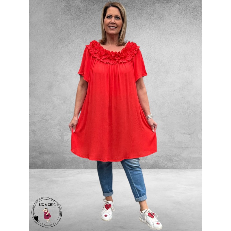 NO.1 by OX  Jurk/Tuniek Carmen Rood