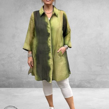 Studio Long-Blouse Emilie Groen Multi