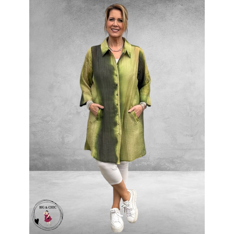 Studio Long-Blouse Emilie Groen Multi