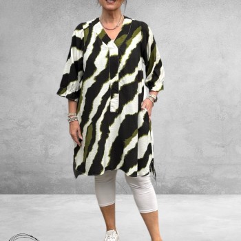 STUDIO Tuniek Elma Zwart/Wit/Groen