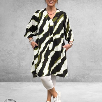 STUDIO Tuniek Elma Zwart/Wit/Groen