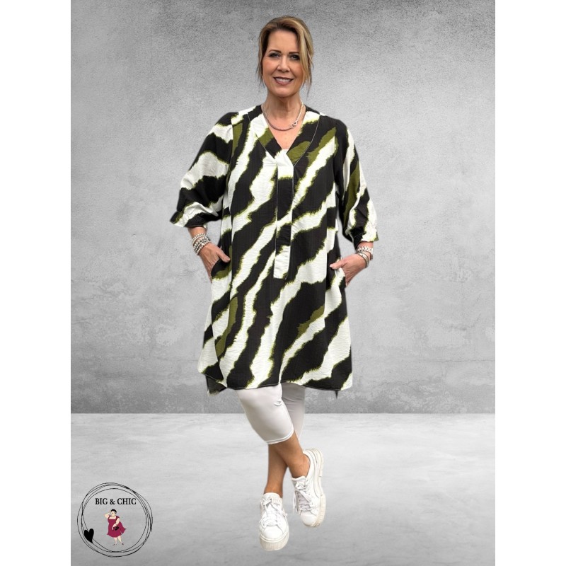 STUDIO Tuniek Elma Zwart/Wit/Groen