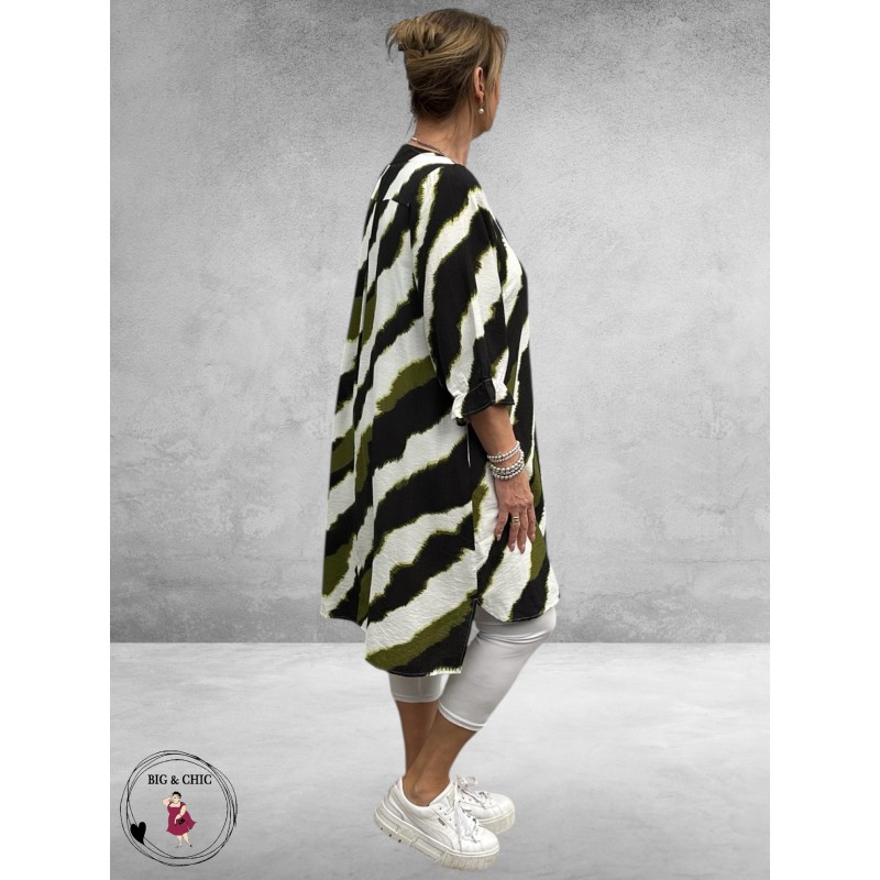 STUDIO Tuniek Elma Zwart/Wit/Groen