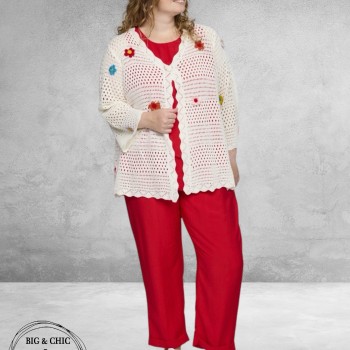 Studio Vest Met Bloemen Applicatie Wit