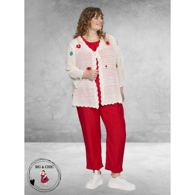 Studio Vest Met Bloemen Applicatie Wit