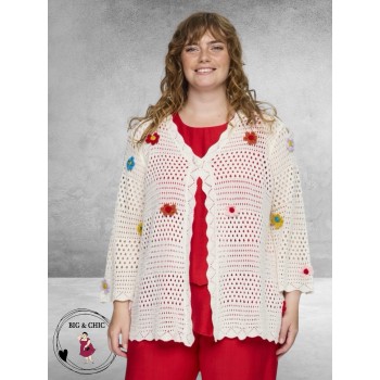 Studio Vest Met Bloemen Applicatie Wit
