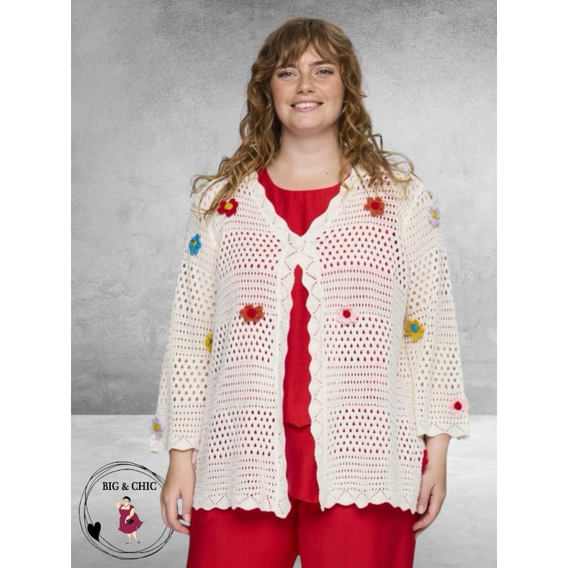 Studio Vest Met Bloemen Applicatie Wit