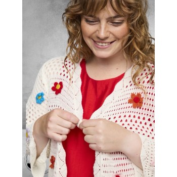 Studio Vest Met Bloemen Applicatie Wit