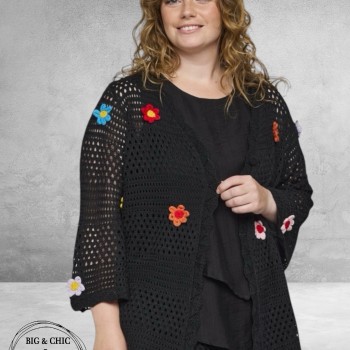 Studio Vest Met Bloemen Applicatie Zwart