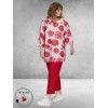 Studio Tuniek Camilla Wit met Rode Bloemen
