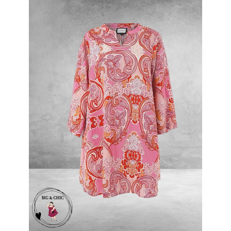 Gozzip Tuniek Skuld Rood Paisley Print