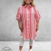 Studio Blouse-Tuniek Emelie Rood-Wit-Streep