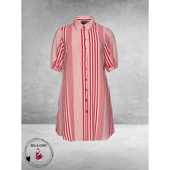 Studio Blouse-Tuniek Emelie Rood-Wit-Streep