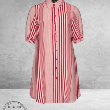 Studio Blouse-Tuniek Emelie Rood-Wit-Streep