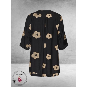 Studio Tuniek Annabelle Zwart Zand Bloemen