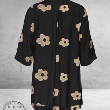 Studio Tuniek Annabelle Zwart Zand Bloemen