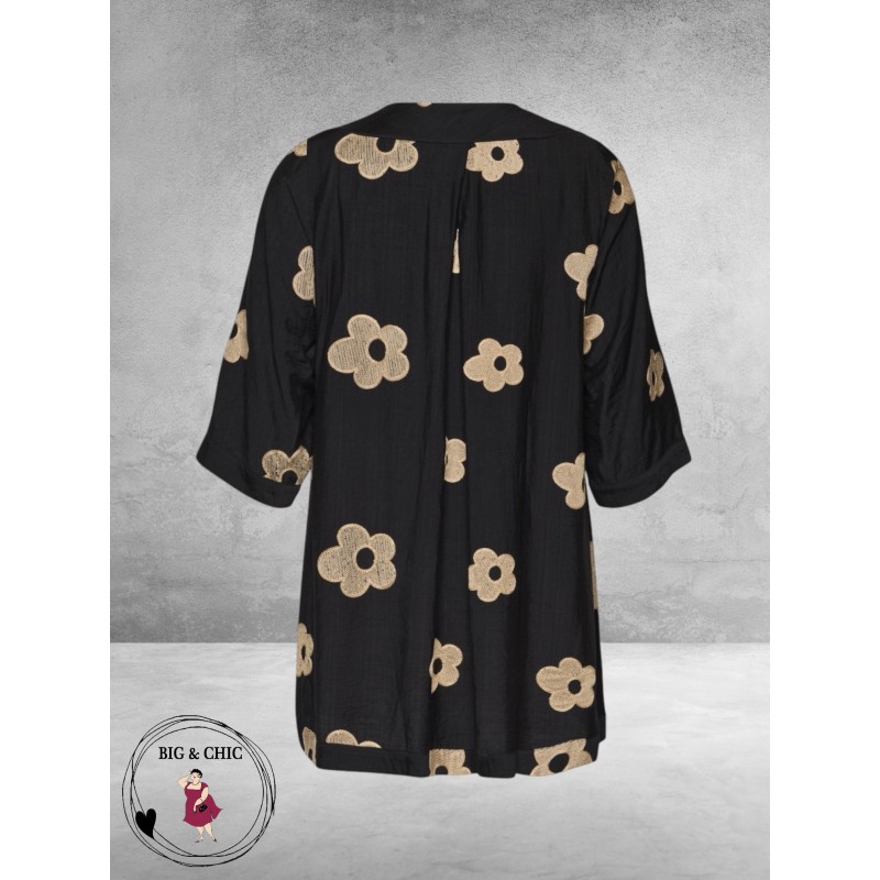 Studio Tuniek Annabelle Zwart Zand Bloemen