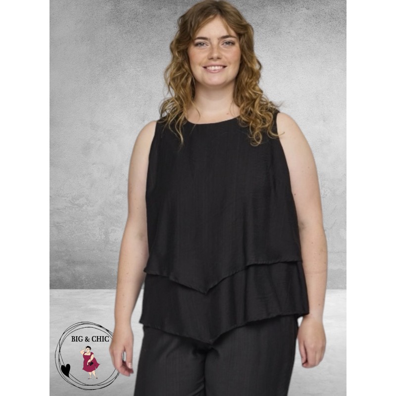 Studio Top Asymmetrische Laag Zwart