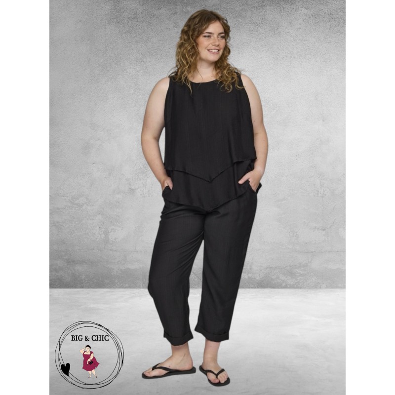 Studio Top Asymmetrische Laag Zwart