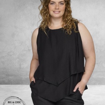 Studio Top Asymmetrische Laag Zwart