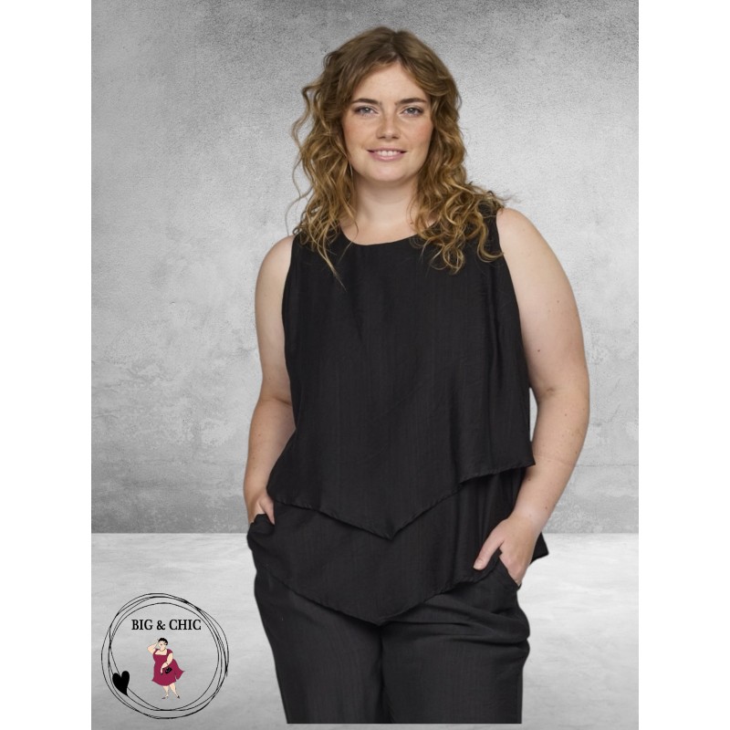 Studio Top Asymmetrische Laag Zwart