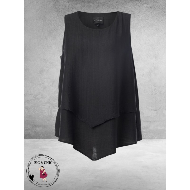 Studio Top Asymmetrische Laag Zwart