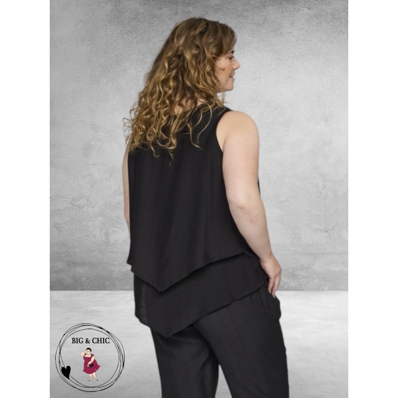 Studio Top Asymmetrische Laag Zwart