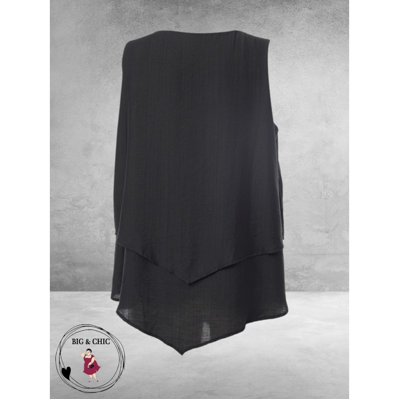 Studio Top Asymmetrische Laag Zwart