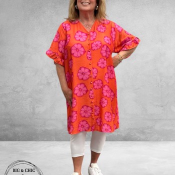 STUDIO Jurk Ada Zomer Oranje/Pink