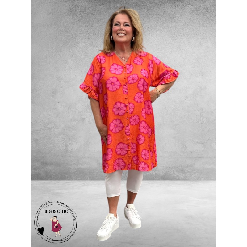 STUDIO Jurk Ada Zomer Oranje/Pink