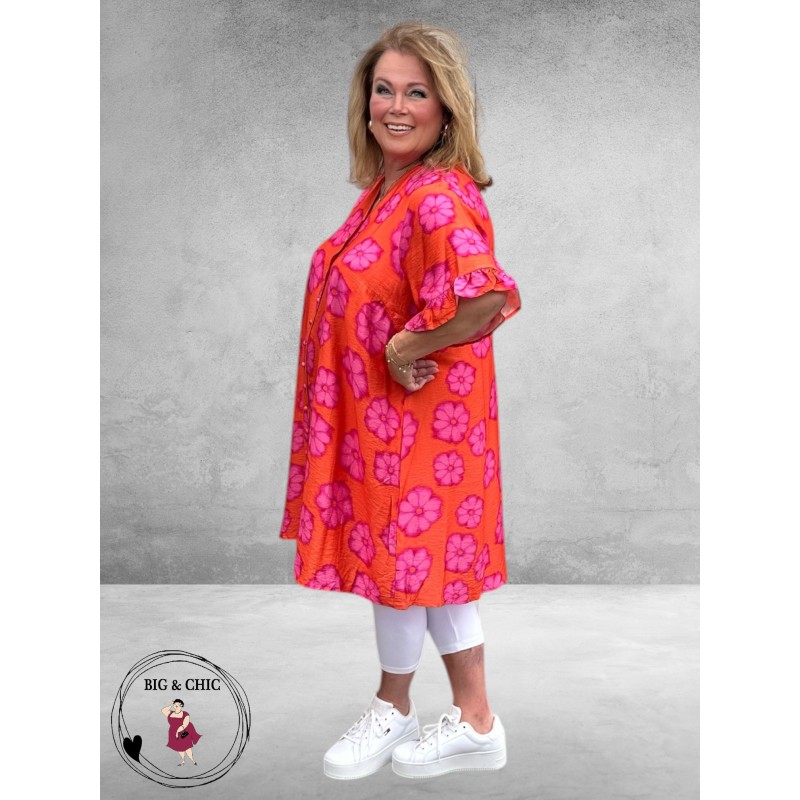 STUDIO Jurk Ada Zomer Oranje/Pink