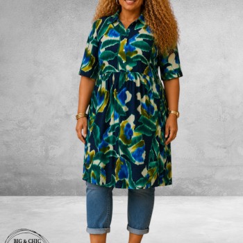 Studio Jurk/Dress Lise Blue Green Print 