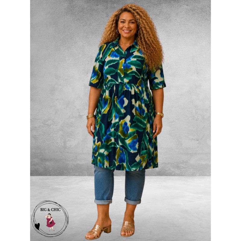 Studio Jurk/Dress Lise Blue Green Print 
