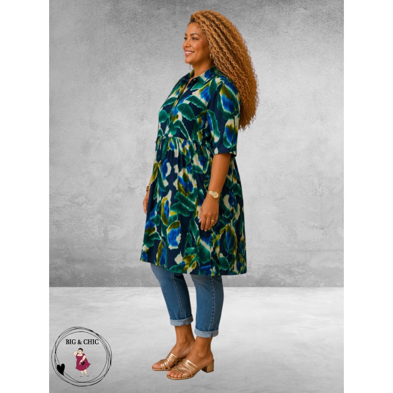 Studio Jurk/Dress Lise Blue Green Print 