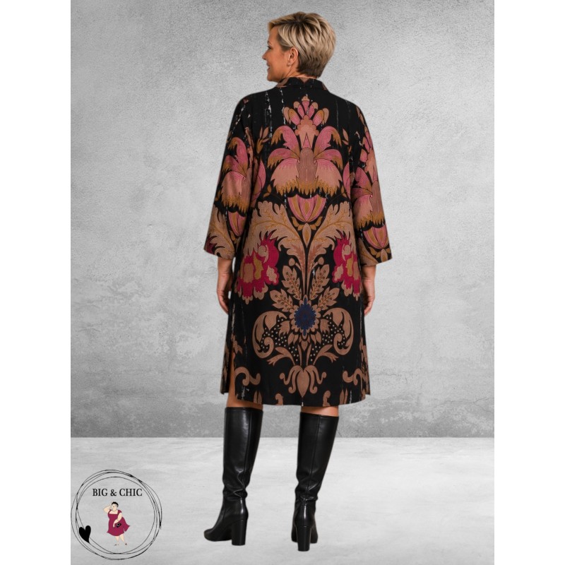 GOZZIP Jurk Michelle Zwart/Beige/Roze