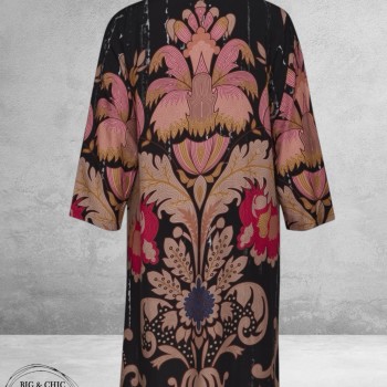 GOZZIP Jurk Michelle Zwart/Beige/Roze
