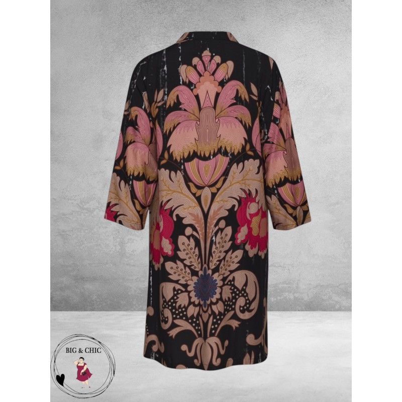 GOZZIP Jurk Michelle Zwart/Beige/Roze