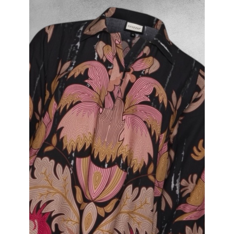 GOZZIP Jurk Michelle Zwart/Beige/Roze