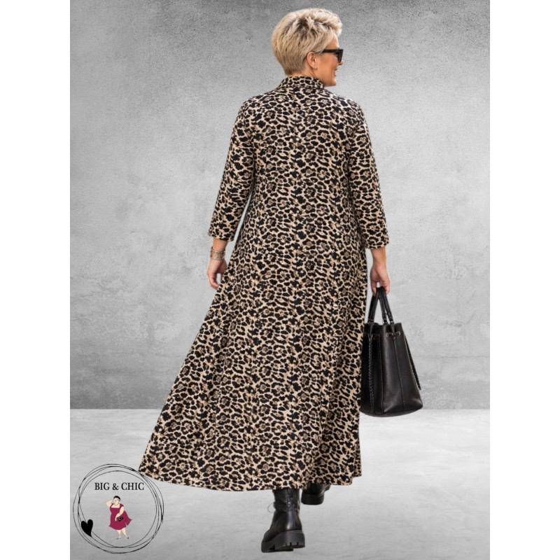 STUDIO Jurk MAXI LANG Leopard 
